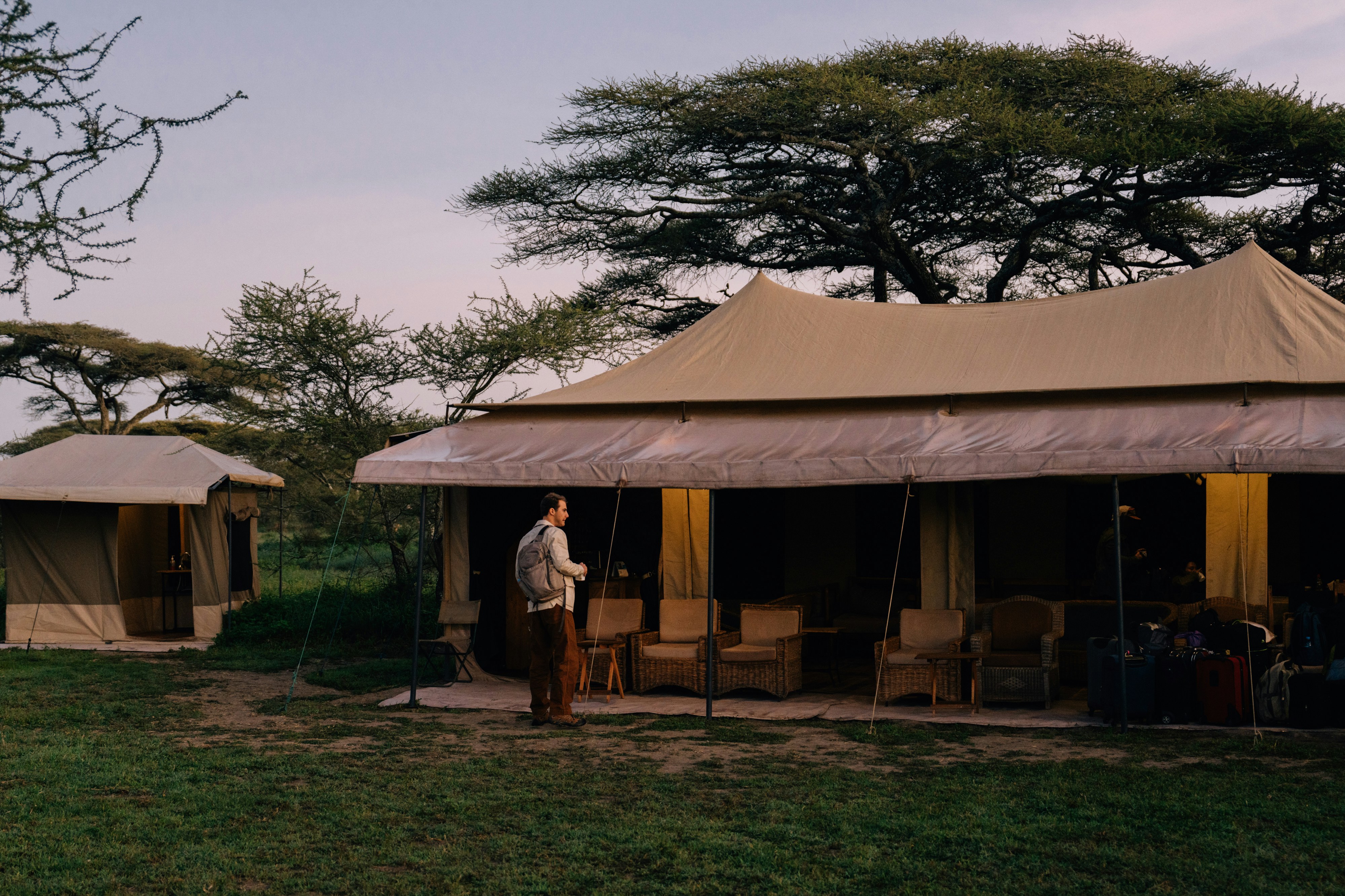 Refined safari camp interior — camp style selection