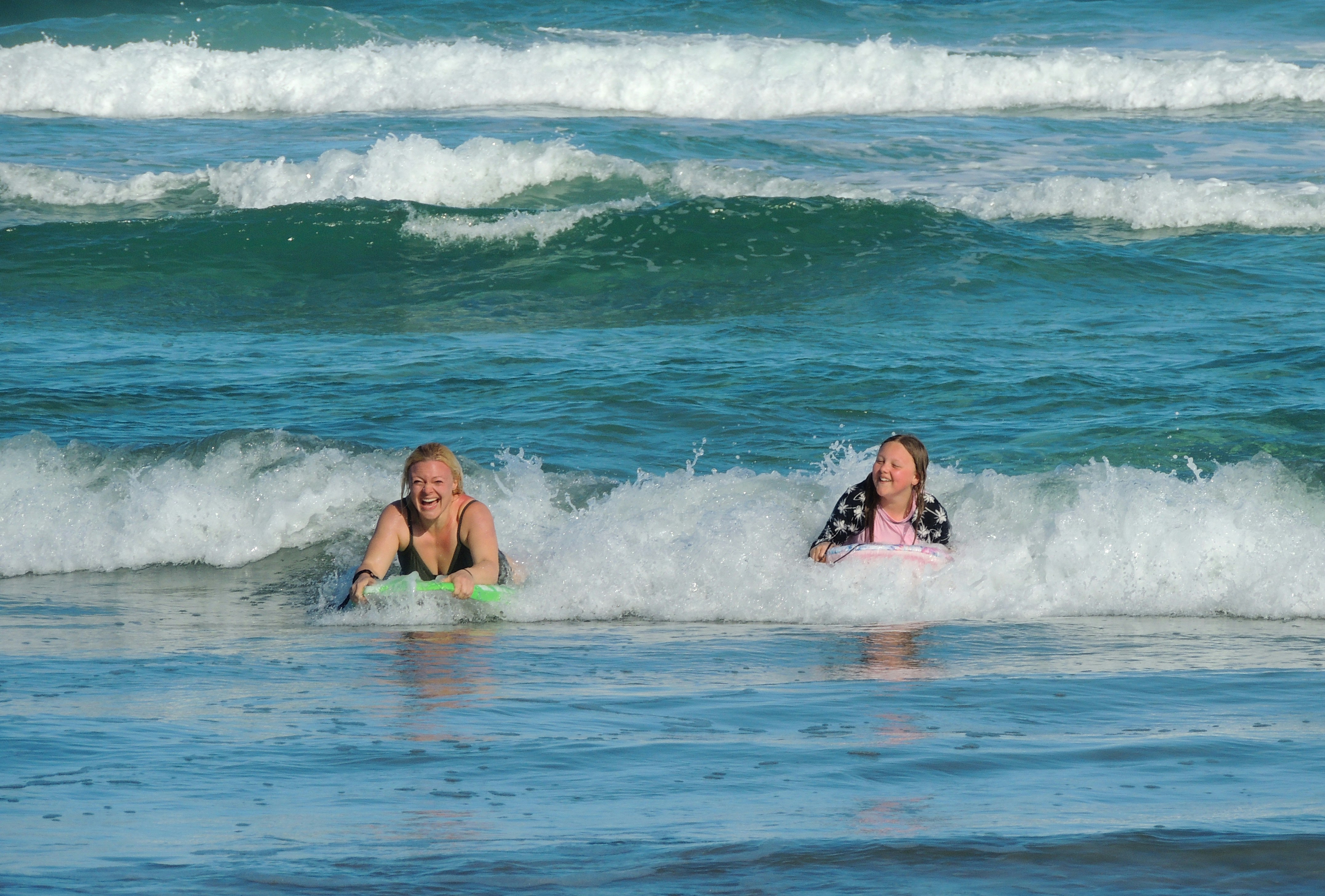 Family at sunset — school holiday escape